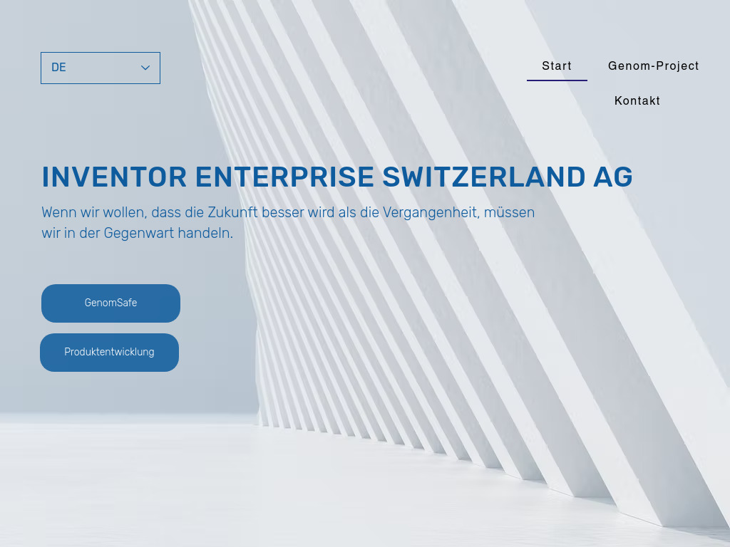 Website von Inventor Enterprise Switzerland AG in Dübendorf