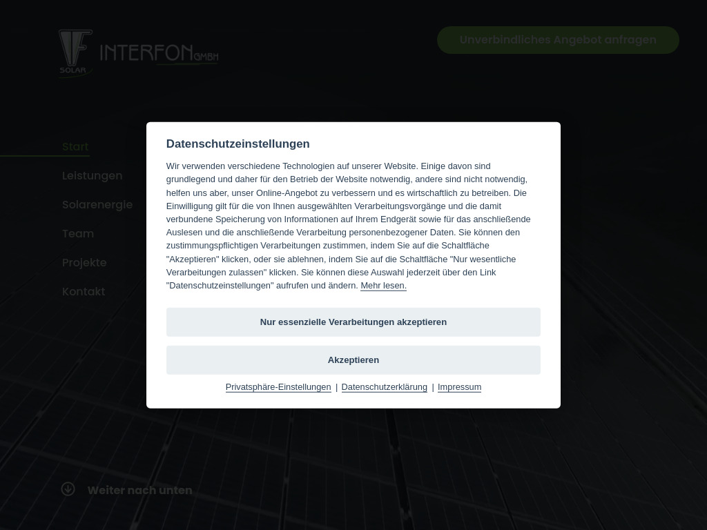 Website von Interfon GmbH in Sontheim an der Brenz