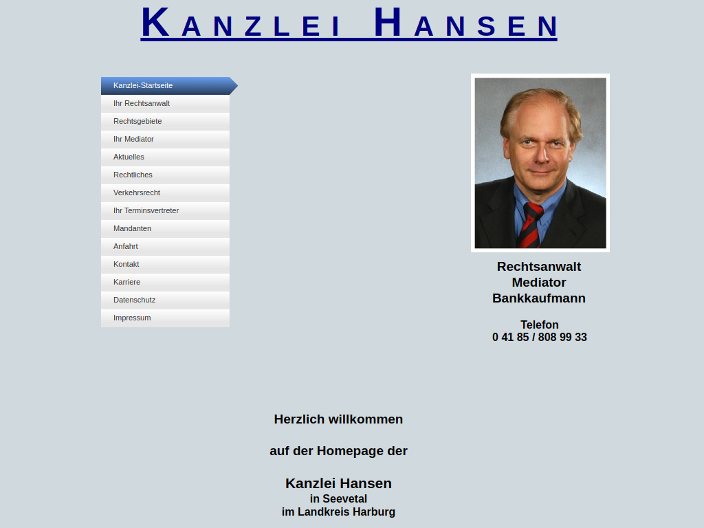 Website von Kanzlei Hansen in Seevetal