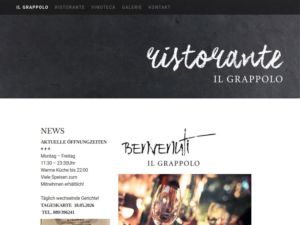 Website von Il Grappolo in München