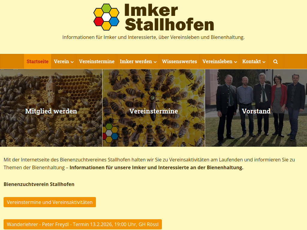Website von Bienenzuchtverein Stallhofen e.V. in Stallhofen