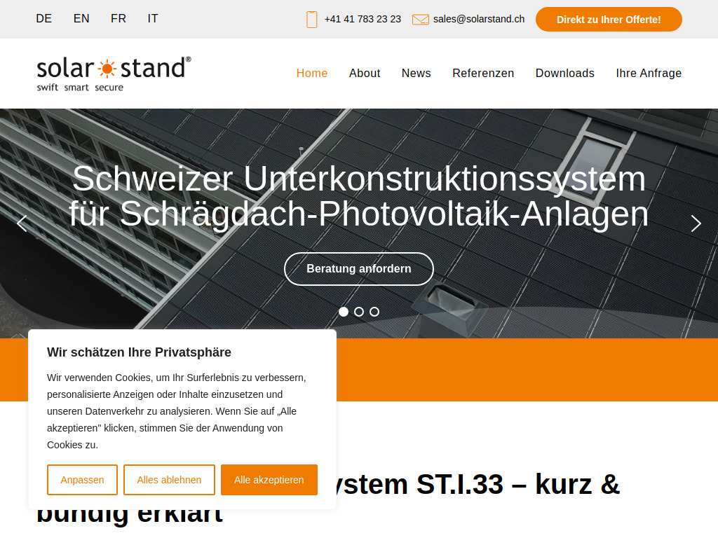 Website von Solarteam AG in Udligenswil