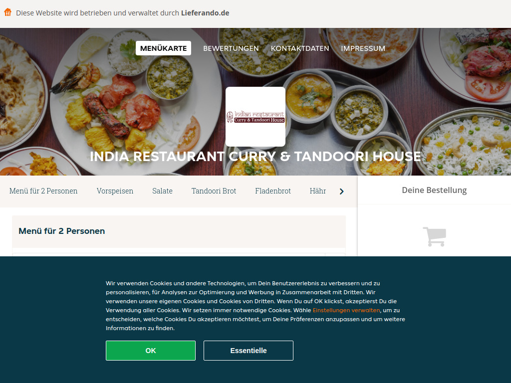 Website von india-restaurant-curry-tandoori-house.de
