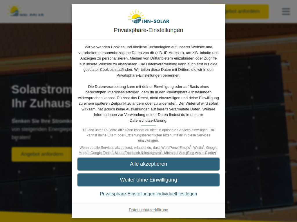 Website von Inn-Solar in Aschau am Inn