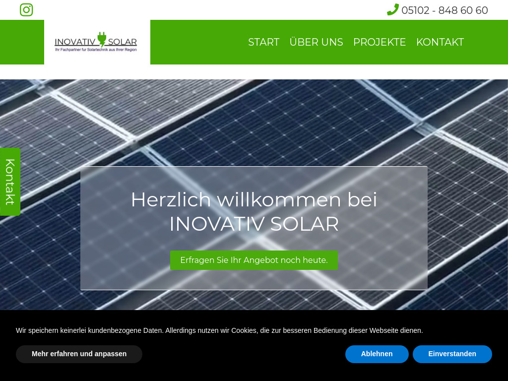 Website von Erschwingliche Solarenergie-Anlagen in Ihrer Region in Hannover