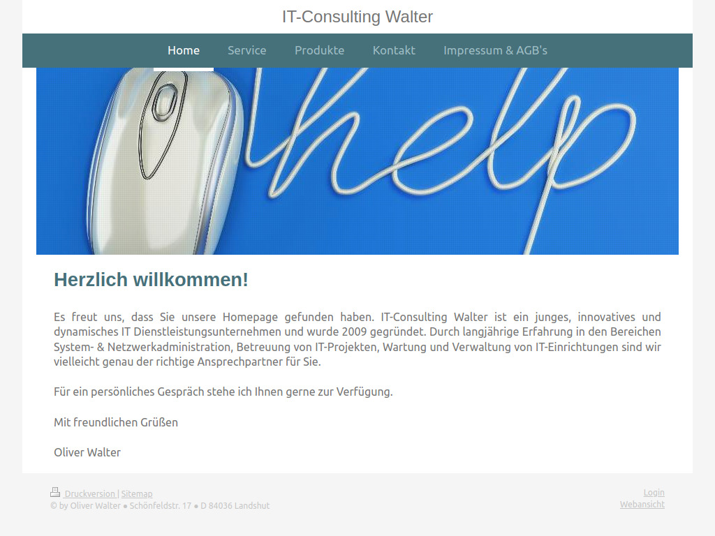 Website von IT-Consulting Walter in Landshut