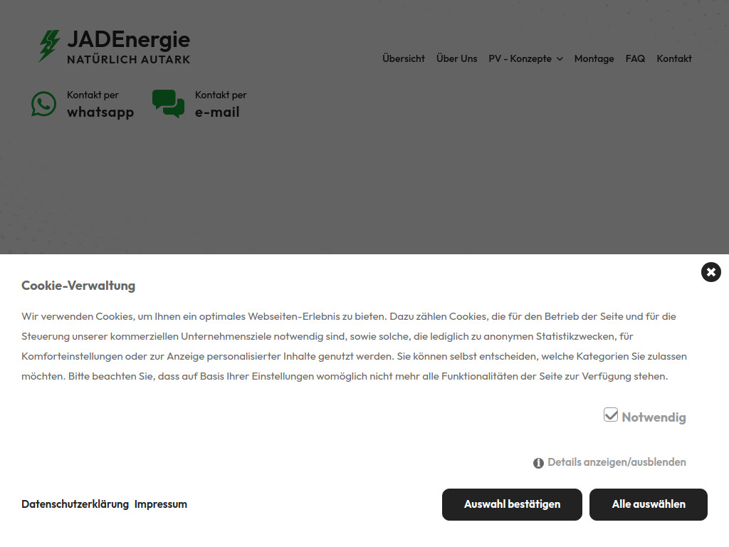 Website von JADEnergie GmbH in Wilhelmshaven