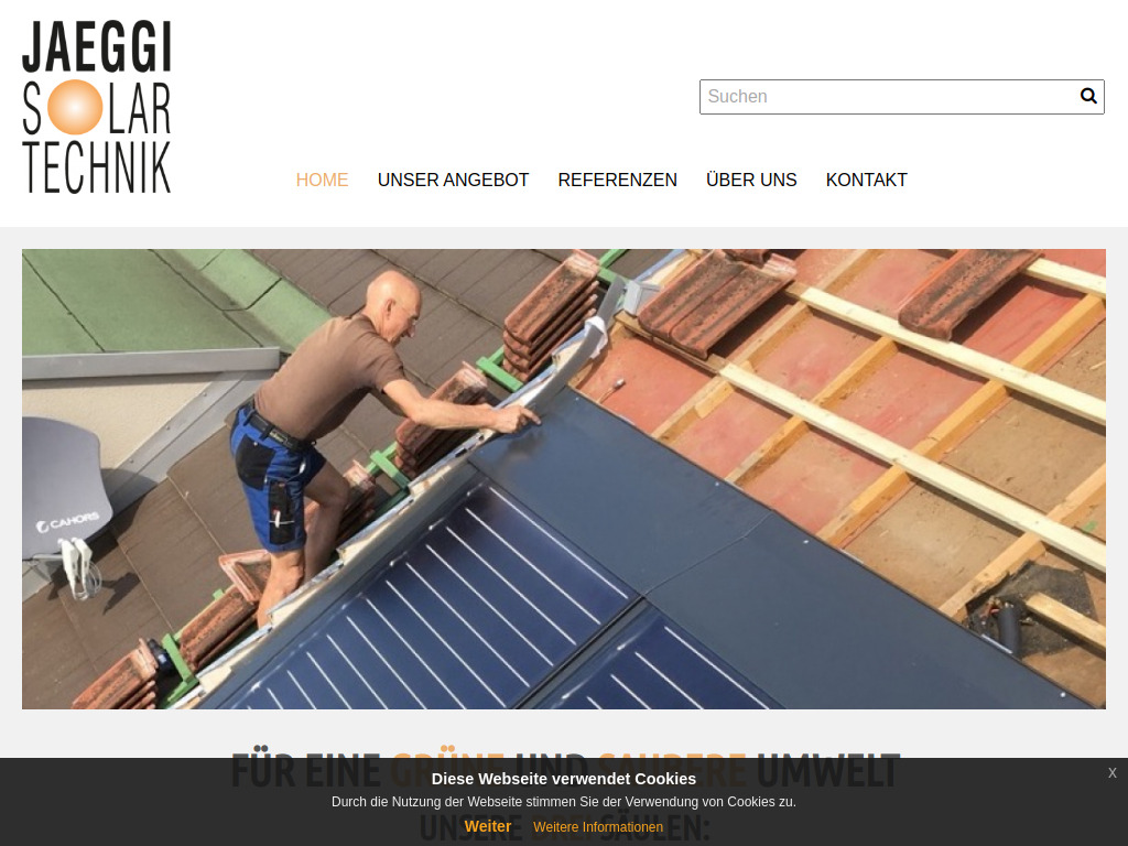 Website von Jaeggi Solartechnik GmbH in Birr