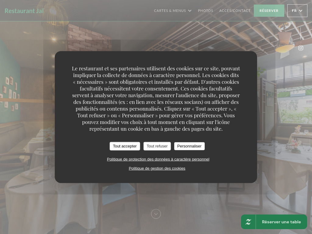 Website von Restaurant Jaï in Geneva