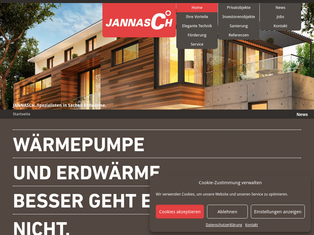 Website von JANNASCH Wärmepumpen in Senftenberg/OT Hosena
