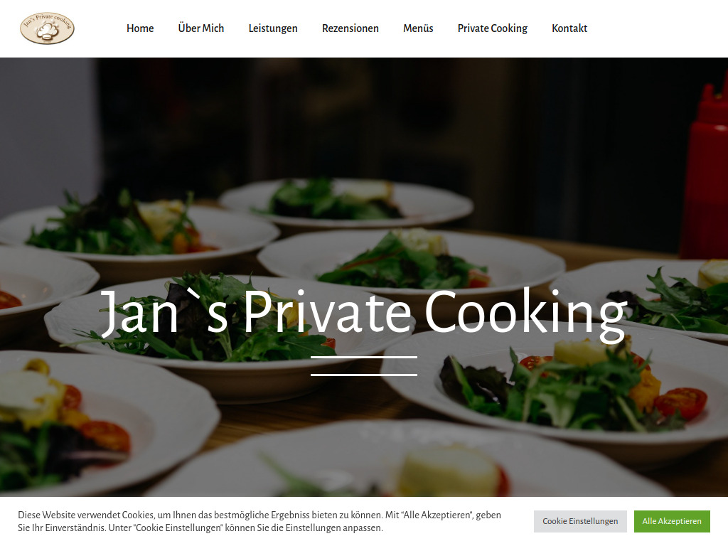 Website von Jan's Private Cooking in Erftstadt-Gymnich
