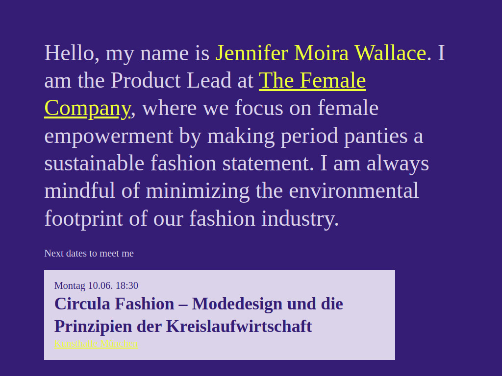 Website von Jennifer Wallace