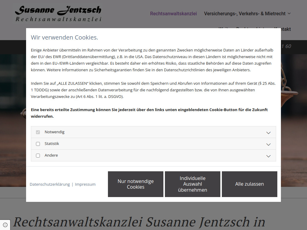 Website von Rechtsanwältin Susanne Jentzsch in Dessau-Roßlau