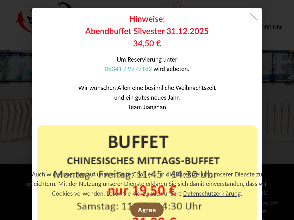Website von Restaurant Jiangnan in Kaufbeuren