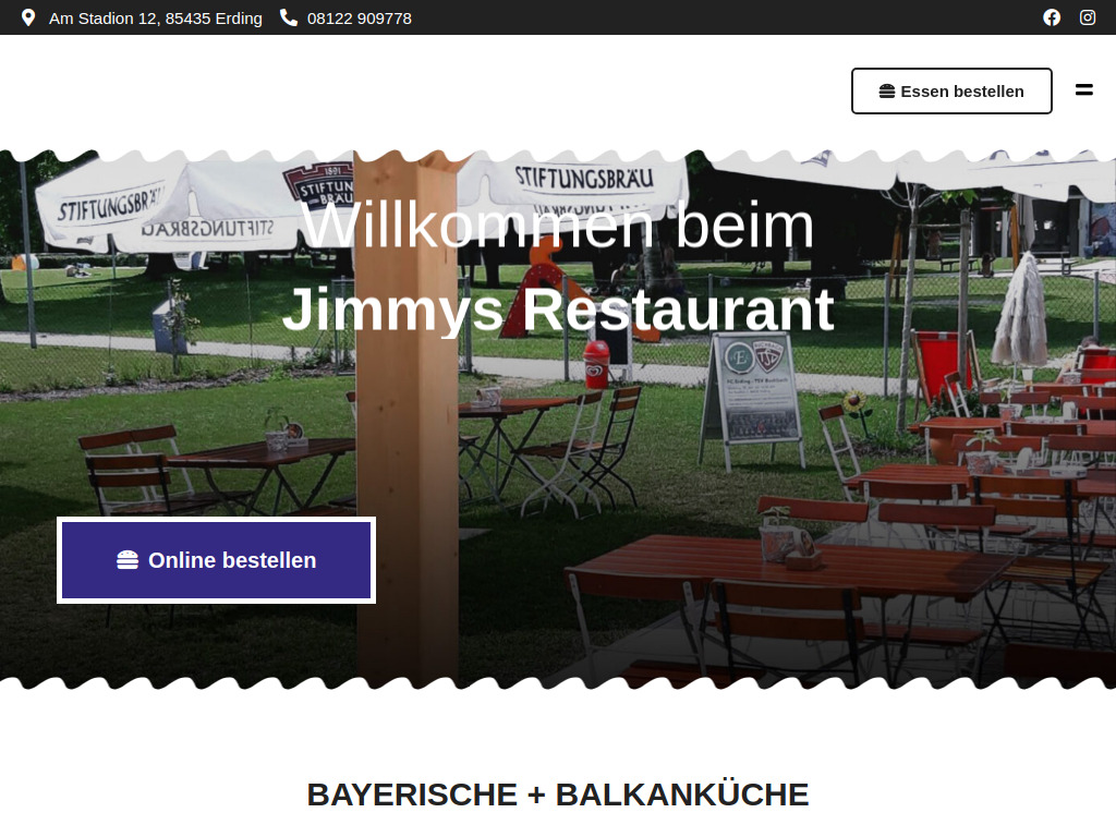 Website von Restaurant am Schwimmbad Erding in Erding