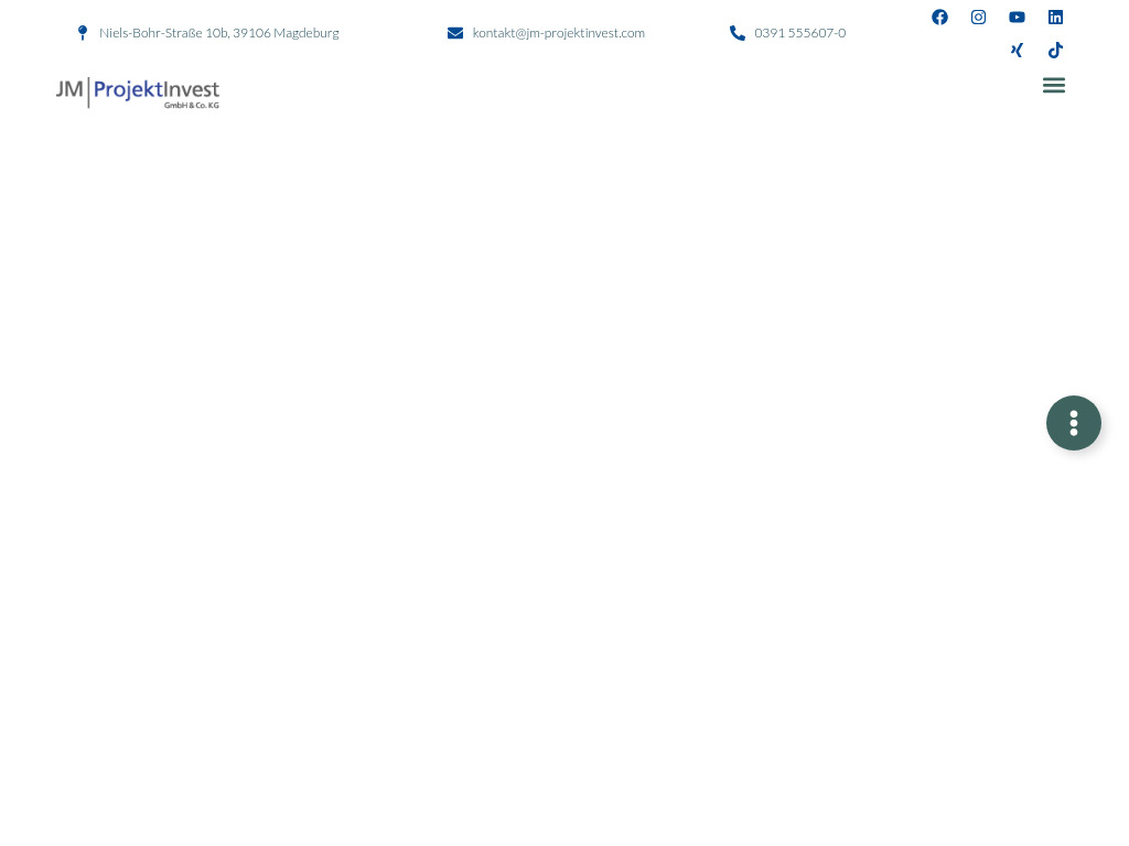 Website von JM ProjektInvest GmbH & Co. KG in Magdeburg
