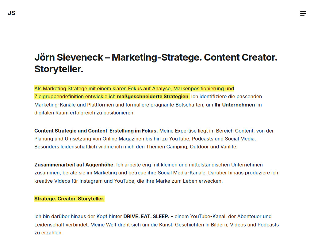 Website von Jörn Sieveneck