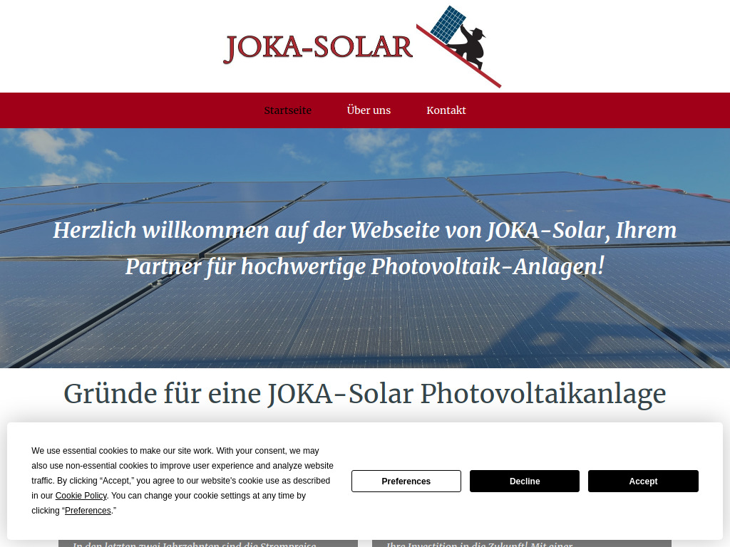 Website von JOKA-Solar UG in Remscheid