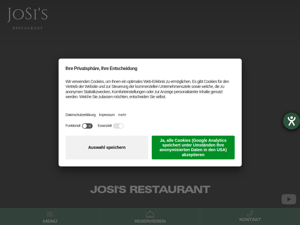 Website von JoSi's Restaurant in Kall in der Eifel GmbH in Kall