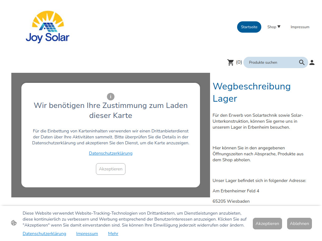 Website von Joy Solar GmbH in Wiesbaden