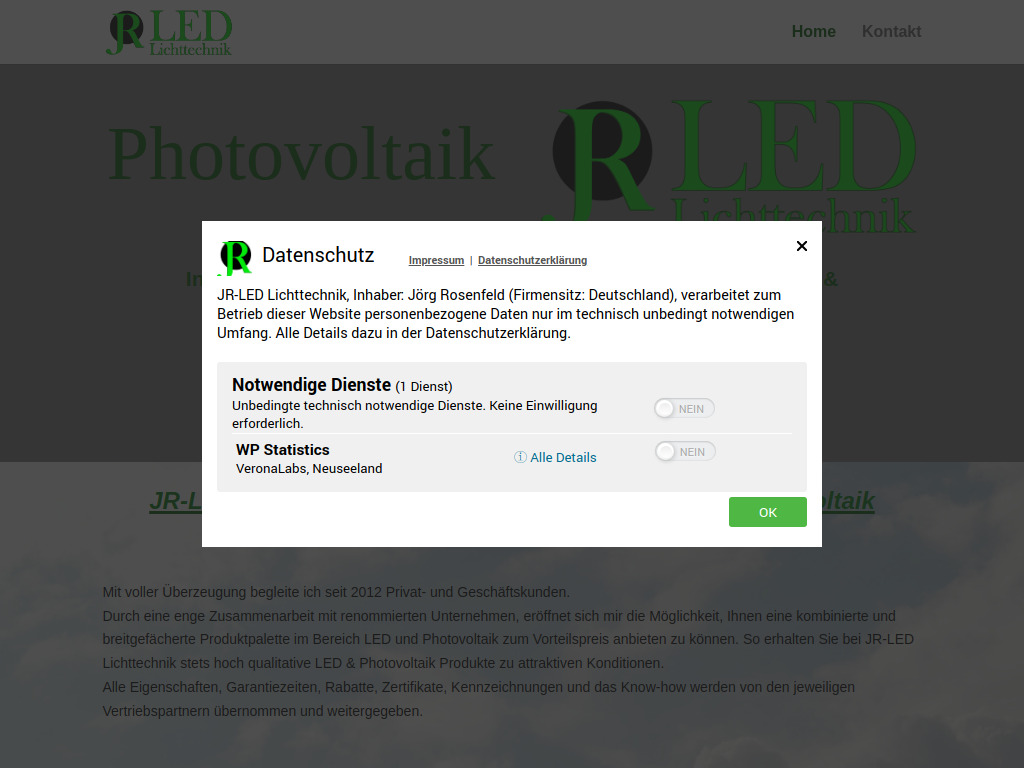Website von JR-LED Lichttechnik in Pforzheim
