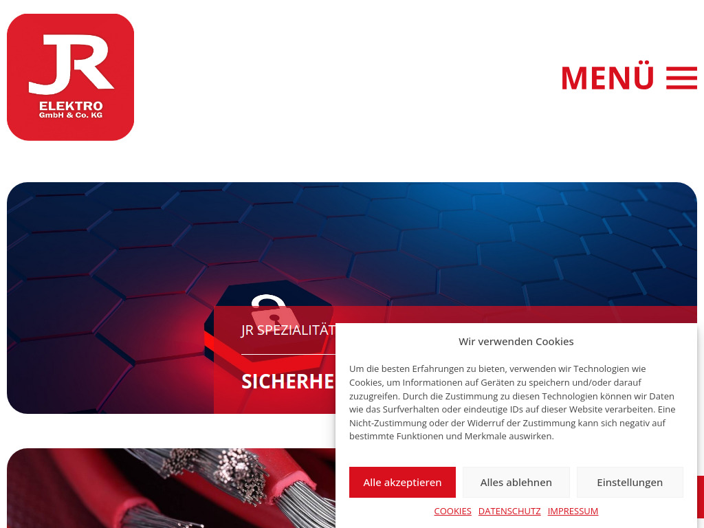 Website von JR ELEKTRO GmbH & Co. KG in Strullendorf