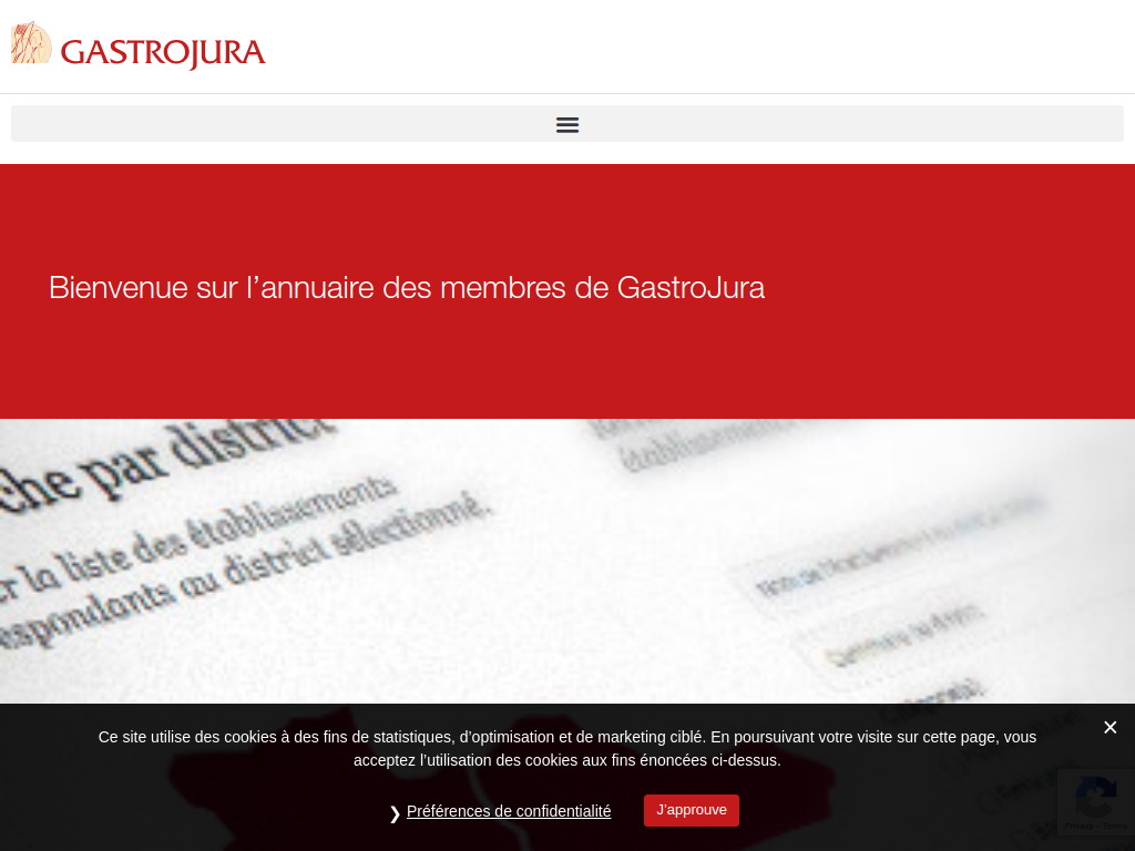 Website von GastroJura in Delémont