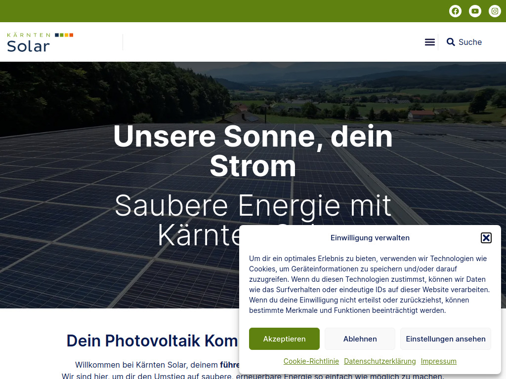 Website von Kärnten Solar I Dein Photovoltaik Experte aus Kärnten ☀️ in Klagenfurt am Wörthersee