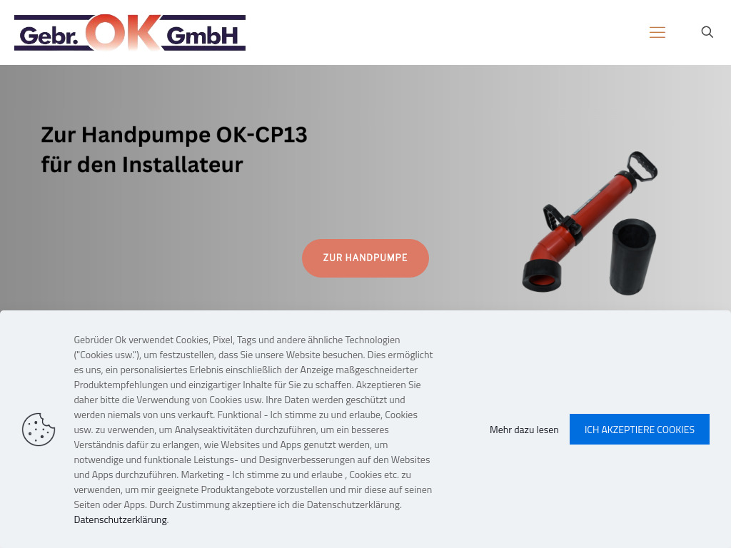 Website von Gebrüder Ok GmbH in Ochsenfurt