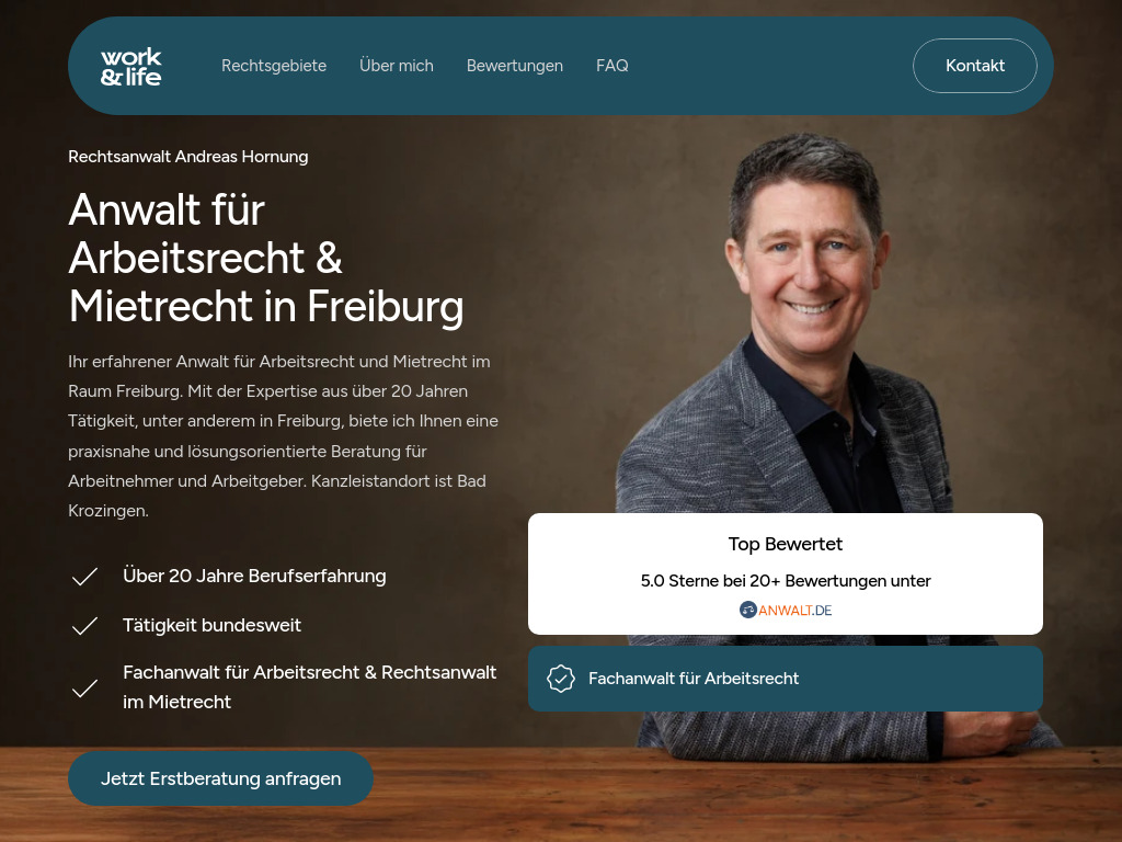 Website von Rechtsanwalt Andreas Hornung