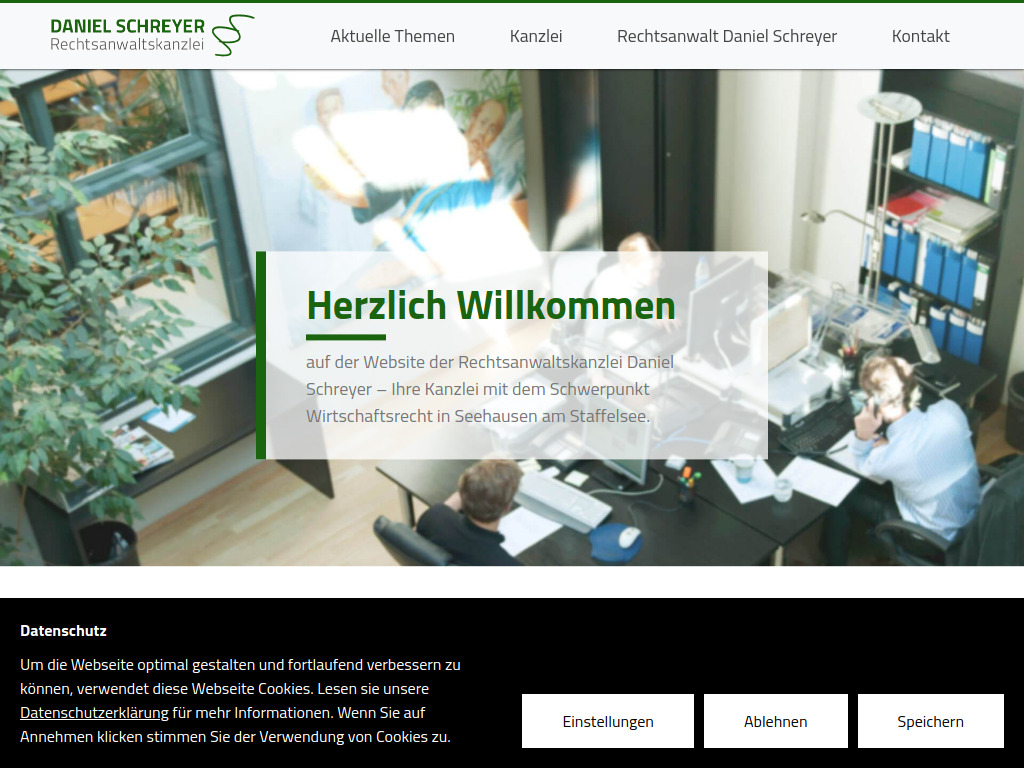 Website von Kanzlei Schreyer in Seehausen am Staffelsee