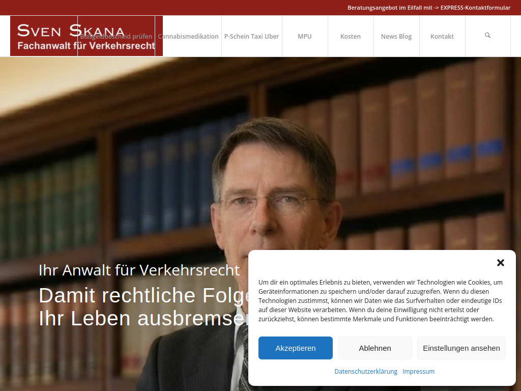 Website von Rechtsanwalt Sven Skana in Berlin