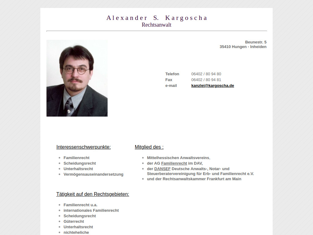 Website von RA Alexander S. Kargoscha in Hungen