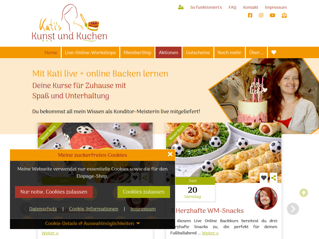 Website von Kati's Kunst und Kuchen in Braunschweig