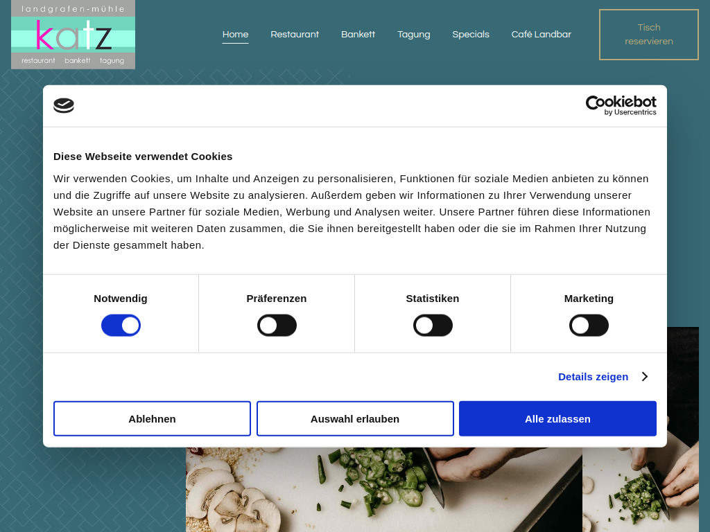 Website von katz das restaurant in Wallhalben