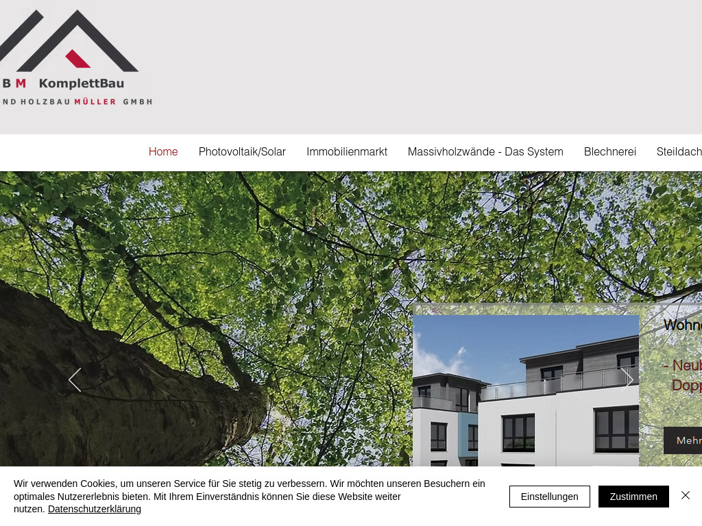 Website von KBM Dach- und Holzbau Müller GmbH