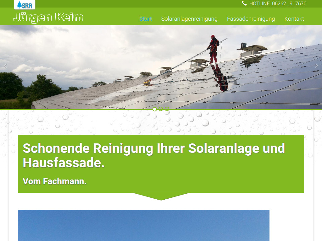 Website von Jürgen Keim Solarreinigung