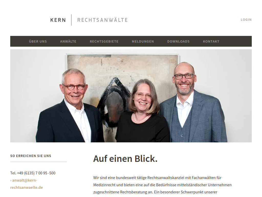 Website von Kern Rechtsanwälte in Bodenheim