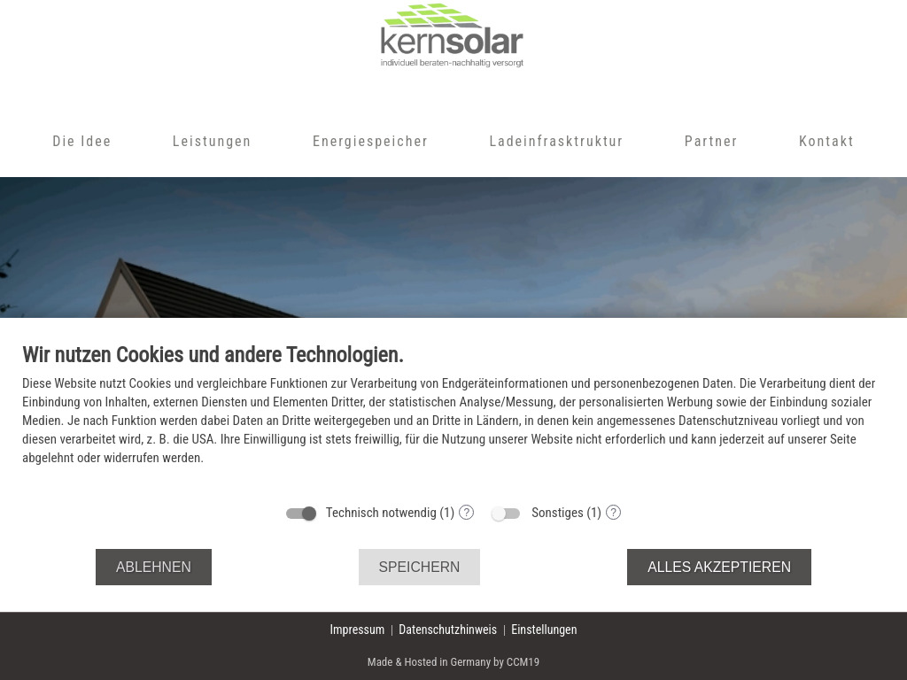 Website von Kern-Solar GmbH in Gackenbach