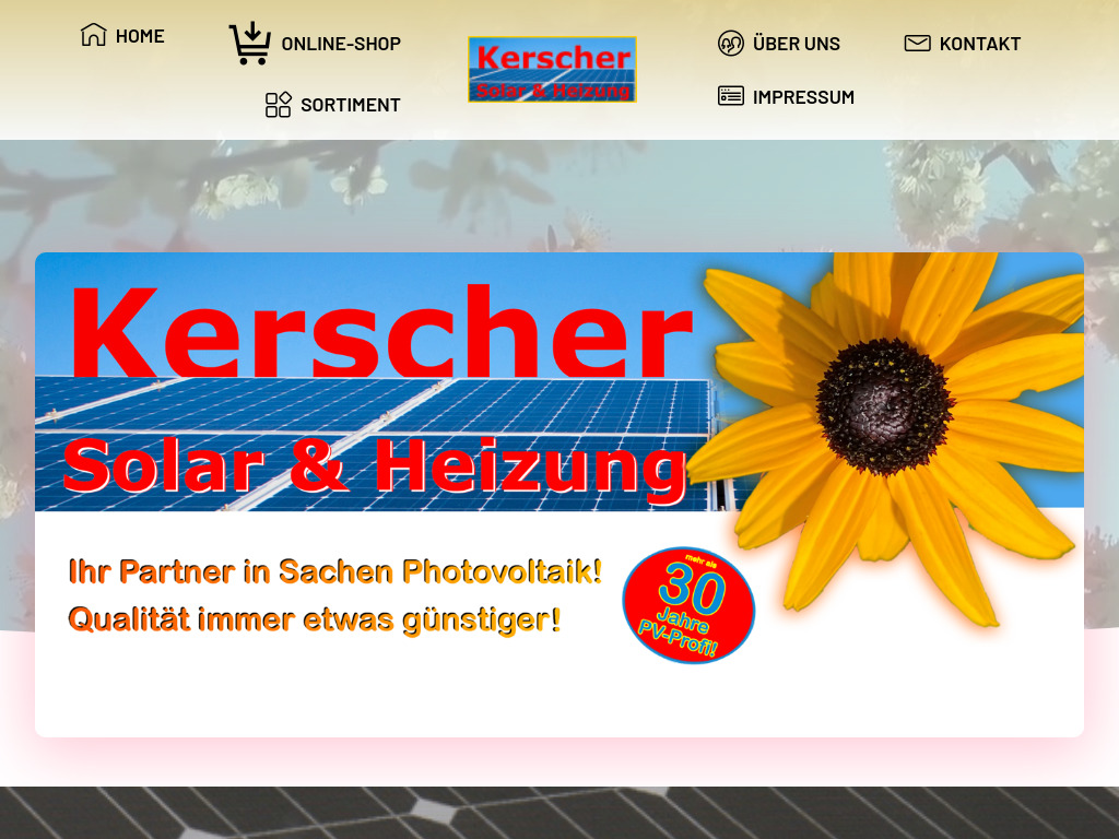 Website von Kerscher Neue Energietechnik GmbH in Mengkofen