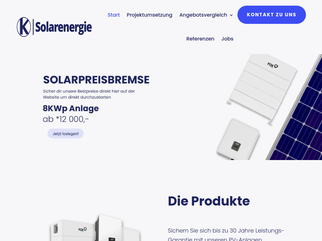 Website von KF Kontor Immobilien & Solartechnik GmbH in Markranstädt