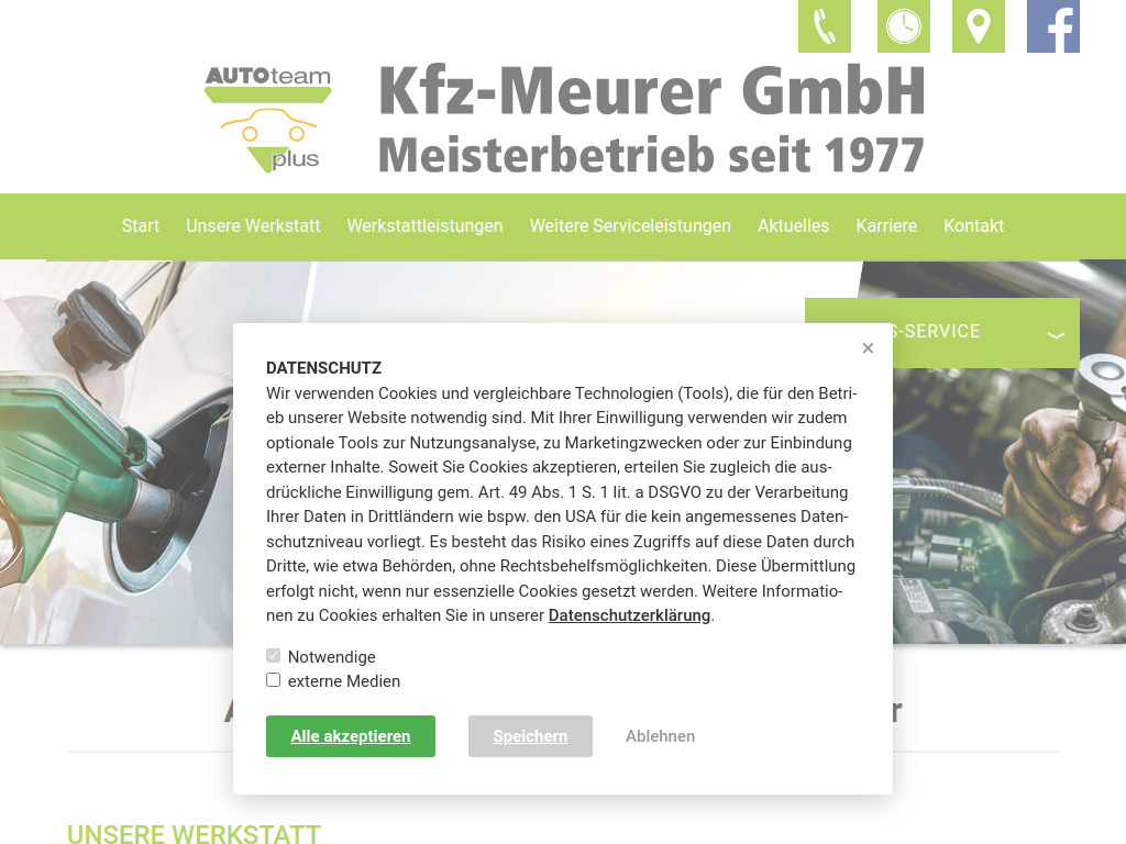 Website von Kfz-Meurer GmbH in Alpen