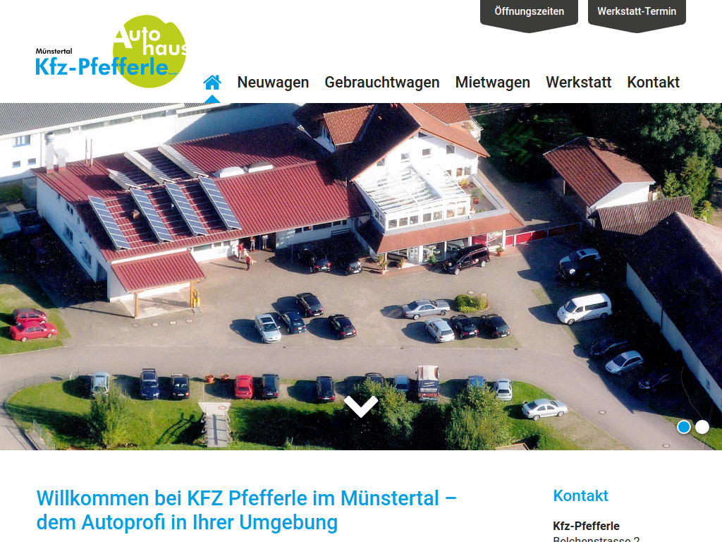 Website von Autowerkstatt Heinz Pfefferle GmbH in Münstertal