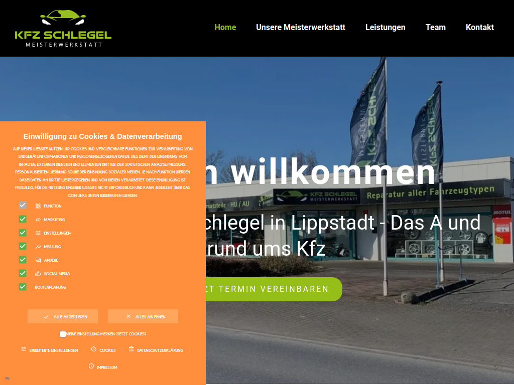 Website von KFZ Schlegel GmbH & Co. KG in Lippstadt