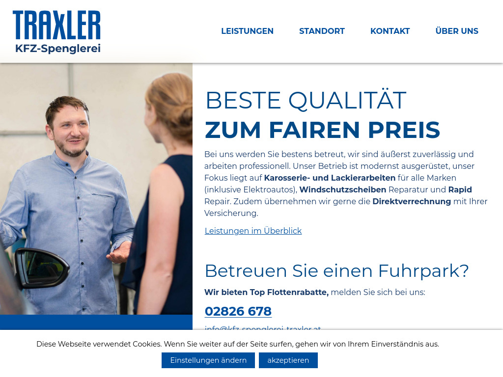 Website von KFZ-Spenglerei-Traxler GmbH in Brand