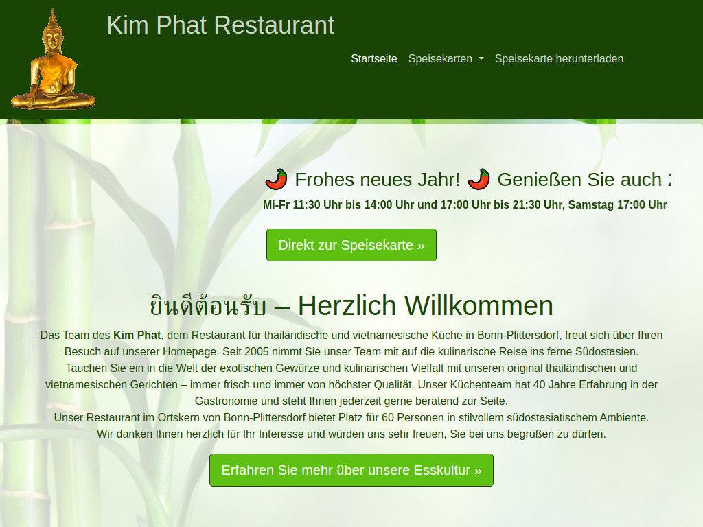 Website von Kim Phat Restaurant in Bonn