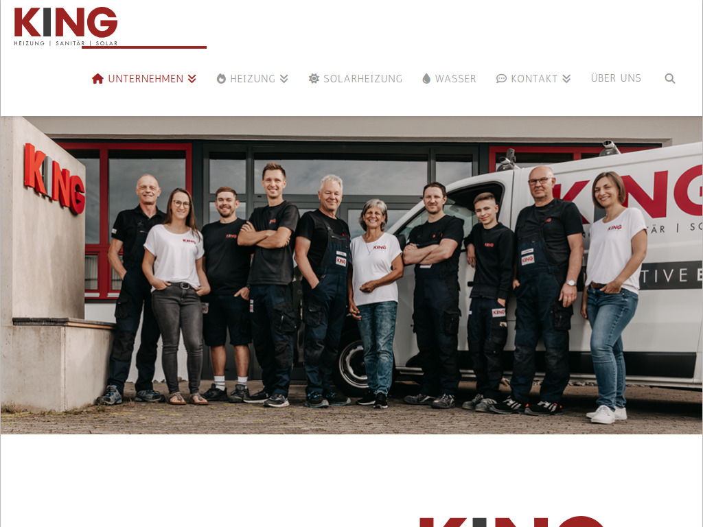 Website von King GmbH in Dunningen