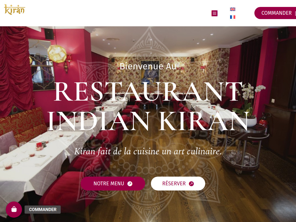 Website von Kiran Restaurant