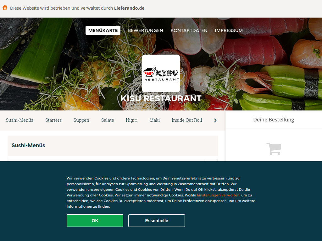 Website von Kisu Restaurant - Essen online bestellen in Cottbus in Cottbus