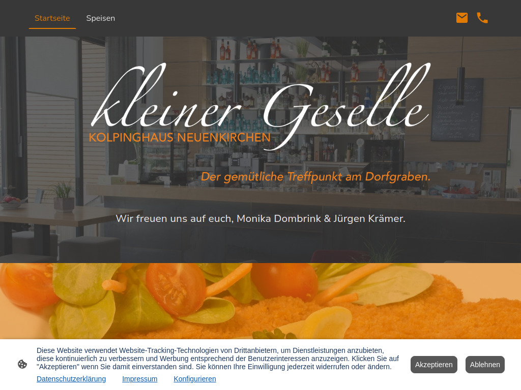 Website von Restaurant "kleiner Geselle" in Rietberg
